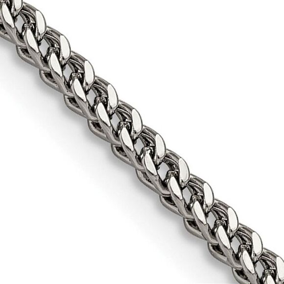 2.5mm Stainless Steel Franco Chain Necklace, 18 Inch - Picture 1 of 5